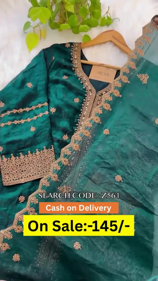 Graceful Silk Embroidered Suit Set