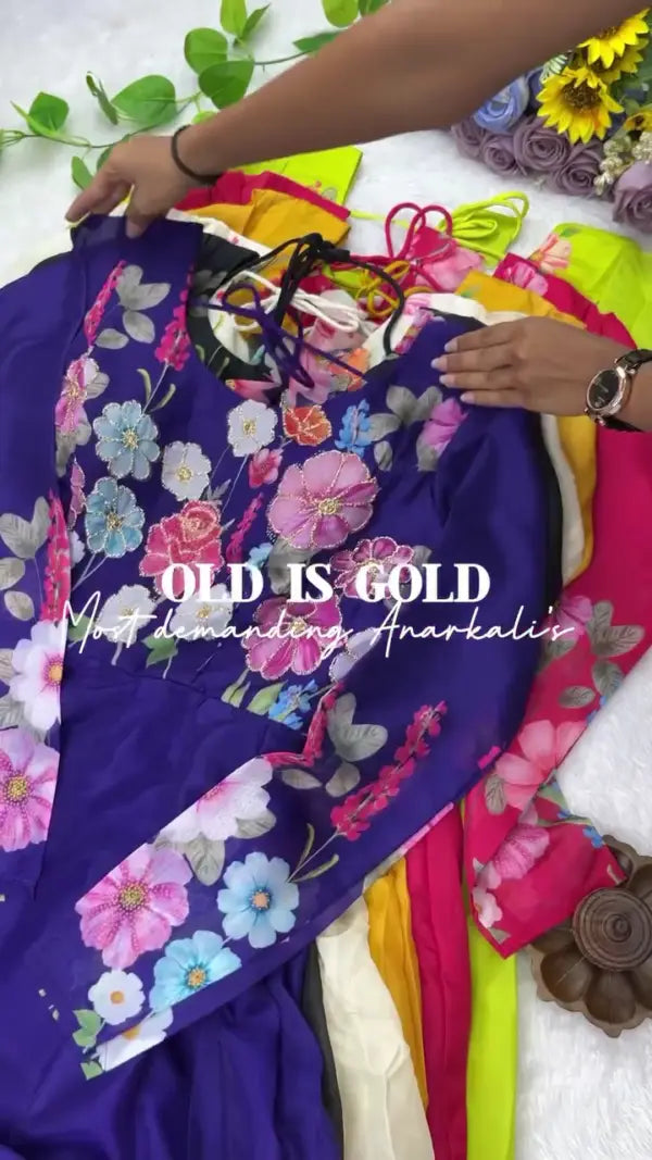 Floral Printed Anarkali Kurti Collection for Women with Dupatta