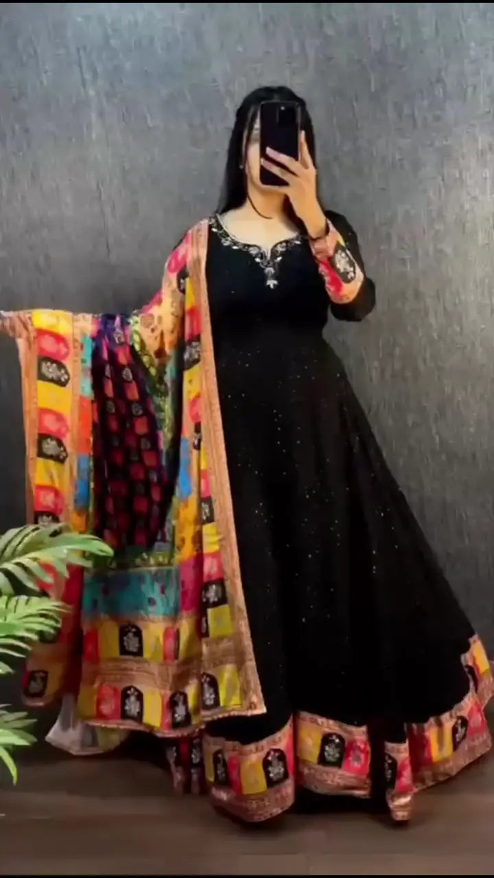 Black Anarkali Gown