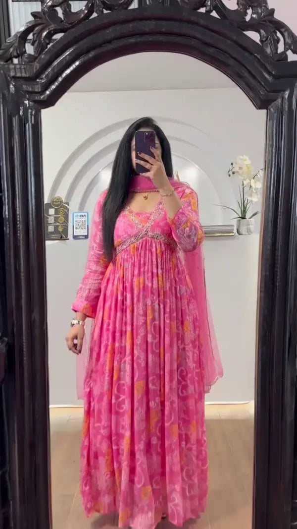 Elegant Ethnic Anarkali Suit Set