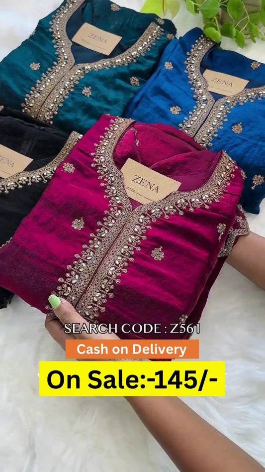 Graceful Silk Embroidered Suit Set
