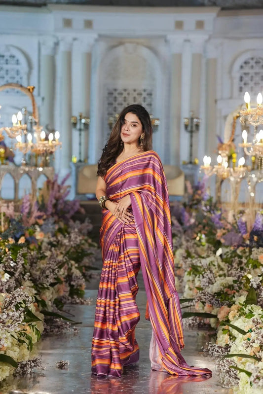 Jairo STRIPS SATIN SILK SAREE