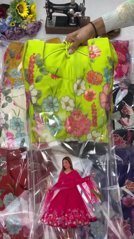 Floral Printed Anarkali Kurti Collection for Women with Dupatta