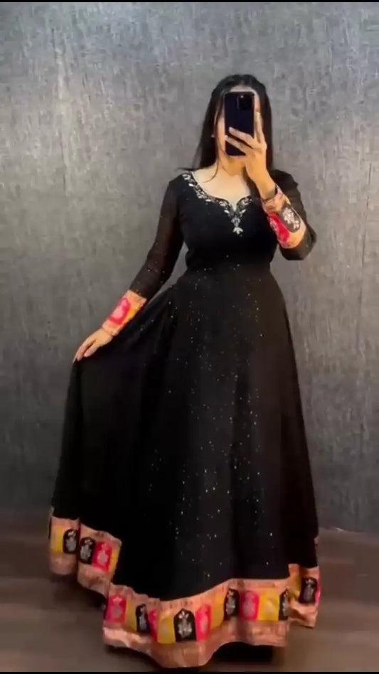 Black Anarkali Gown