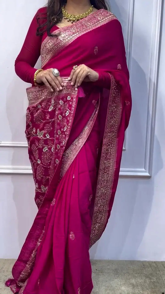 Magenta Silk Saree